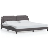 Cadre de lit sans matelas gris 200x200 cm similicuir