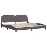 Cadre de lit sans matelas gris 200x200 cm similicuir