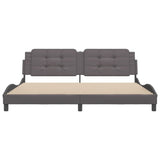 Cadre de lit sans matelas gris 200x200 cm similicuir