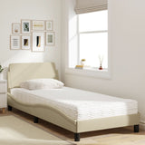 Lit avec matelas crème 80x200 cm tissu