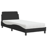 Lit avec matelas noir 80x200 cm velours