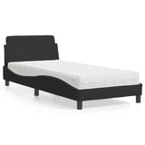 Lit avec matelas noir 80x200 cm velours