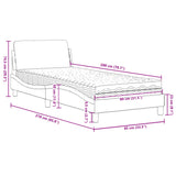 Lit avec matelas blanc 80x200 cm similicuir