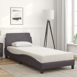 Lit avec matelas gris 80x200 cm similicuir