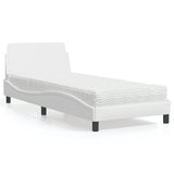 Lit avec matelas blanc 90x190 cm similicuir