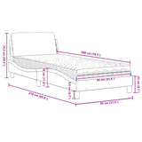 Lit avec matelas crème 90x200 cm tissu