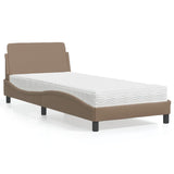 Lit avec matelas cappuccino 90x200 cm similicuir