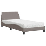 Lit avec matelas taupe 100x200 cm tissu