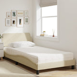 Lit avec matelas crème 100x200 cm tissu