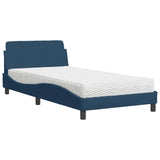 Lit avec matelas bleu 100x200 cm tissu