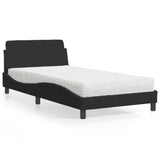 Lit avec matelas noir 100x200 cm velours