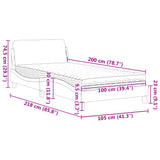 Lit avec matelas rose 100x200 cm velours