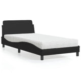 Lit avec matelas noir 100x200 cm similicuir