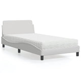 Lit avec matelas blanc 100x200 cm similicuir