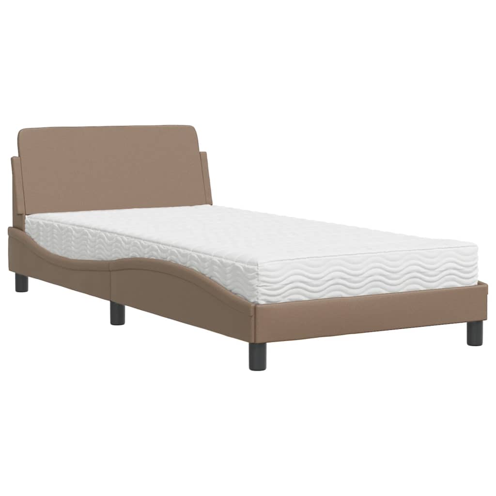 Lit avec matelas cappuccino 100x200 cm similicuir