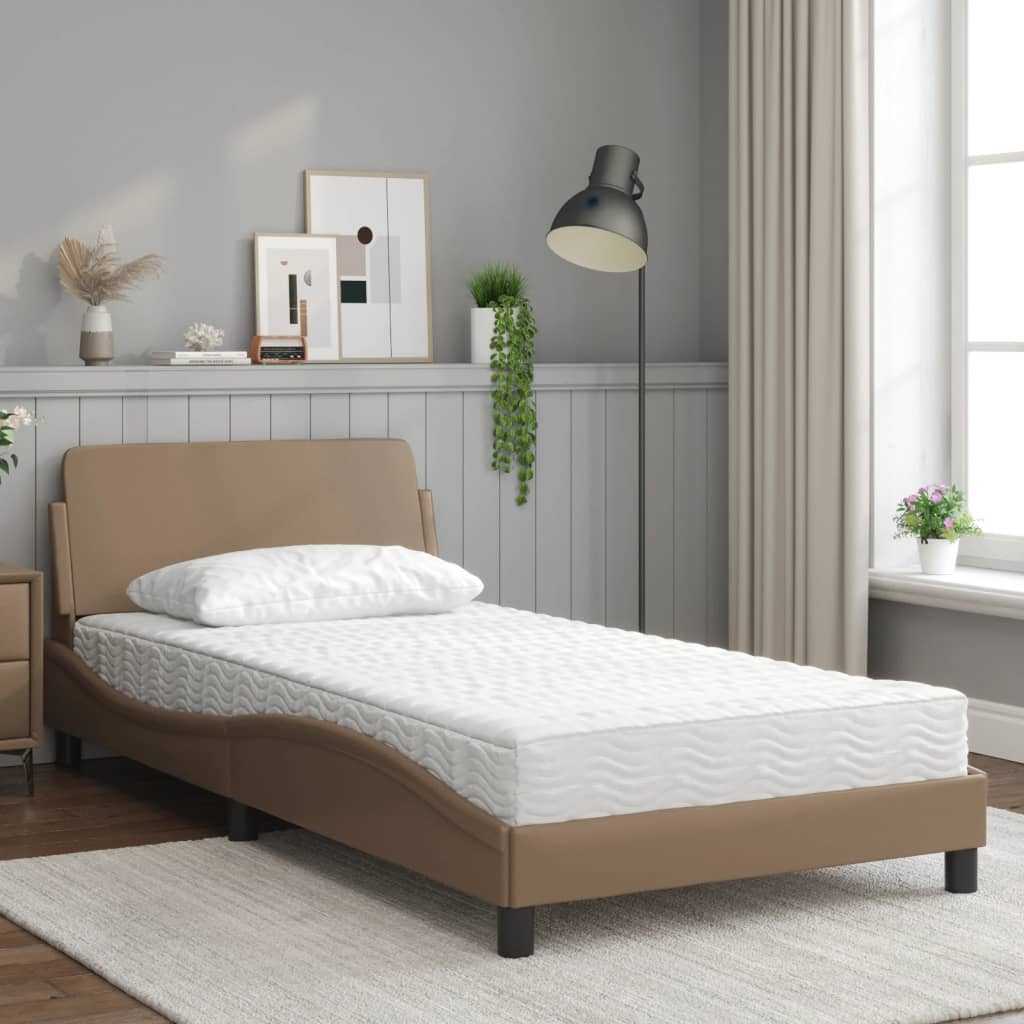 Lit avec matelas cappuccino 100x200 cm similicuir