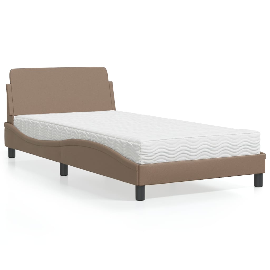 Lit avec matelas cappuccino 100x200 cm similicuir