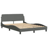 Lit avec matelas gris foncé 120x200 cm tissu