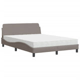 Lit avec matelas taupe 120x200 cm tissu