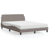 Lit avec matelas taupe 120x200 cm tissu