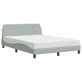 Lit avec matelas gris clair 120x200 cm velours