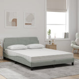 Lit avec matelas gris clair 120x200 cm velours