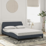 Lit avec matelas gris foncé 120x200 cm velours