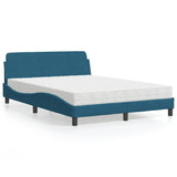 Lit avec matelas bleu 120x200 cm velours