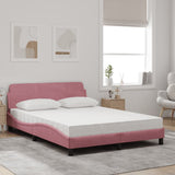 Lit avec matelas rose 120x200 cm velours