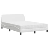 Lit avec matelas blanc 120x200 cm similicuir