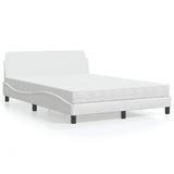 Lit avec matelas blanc 120x200 cm similicuir