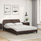 Lit avec matelas marron 120x200 cm similicuir