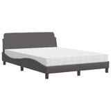 Lit avec matelas gris 120x200 cm similicuir