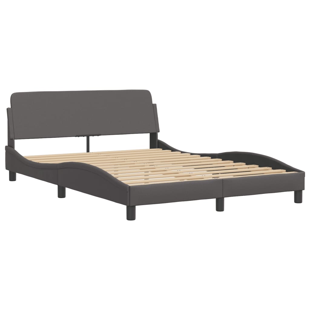 Lit avec matelas gris 120x200 cm similicuir