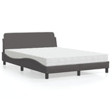 Lit avec matelas gris 120x200 cm similicuir