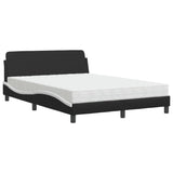 Lit avec matelas noir et blanc 120x200 cm similicuir