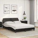 Lit avec matelas noir et blanc 120x200 cm similicuir