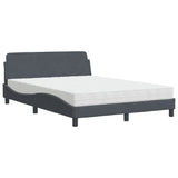 Lit avec matelas gris foncé 140x190 cm velours