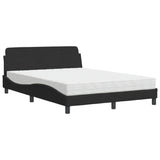 Lit avec matelas noir 140x190 cm velours