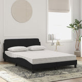 Lit avec matelas noir 140x190 cm velours