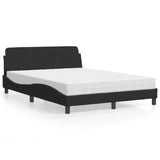 Lit avec matelas noir 140x190 cm velours