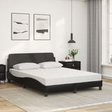 Lit avec matelas noir 140x190 cm similicuir