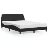 Lit avec matelas noir 140x190 cm similicuir