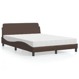 Lit avec matelas marron 140x190 cm similicuir