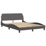 Lit avec matelas gris 140x200 cm similicuir