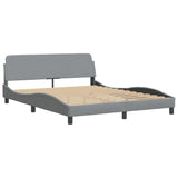 Lit avec matelas gris clair 160x200 cm tissu