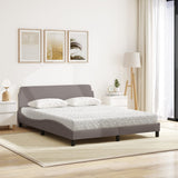 Lit avec matelas taupe 160x200 cm tissu