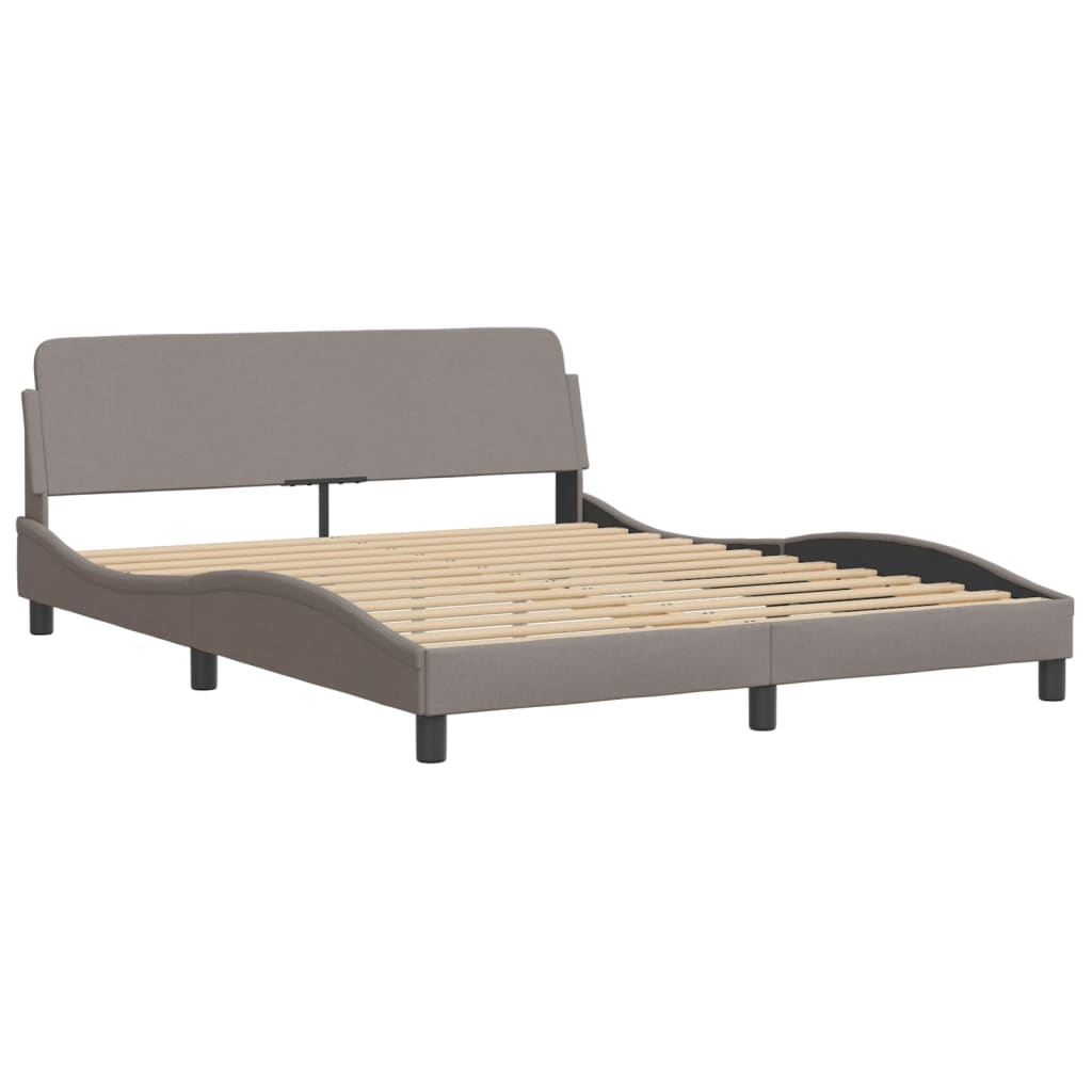 Lit avec matelas taupe 160x200 cm tissu