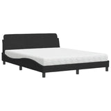 Lit avec matelas noir 160x200 cm velours