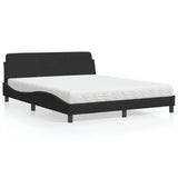 Lit avec matelas noir 160x200 cm velours